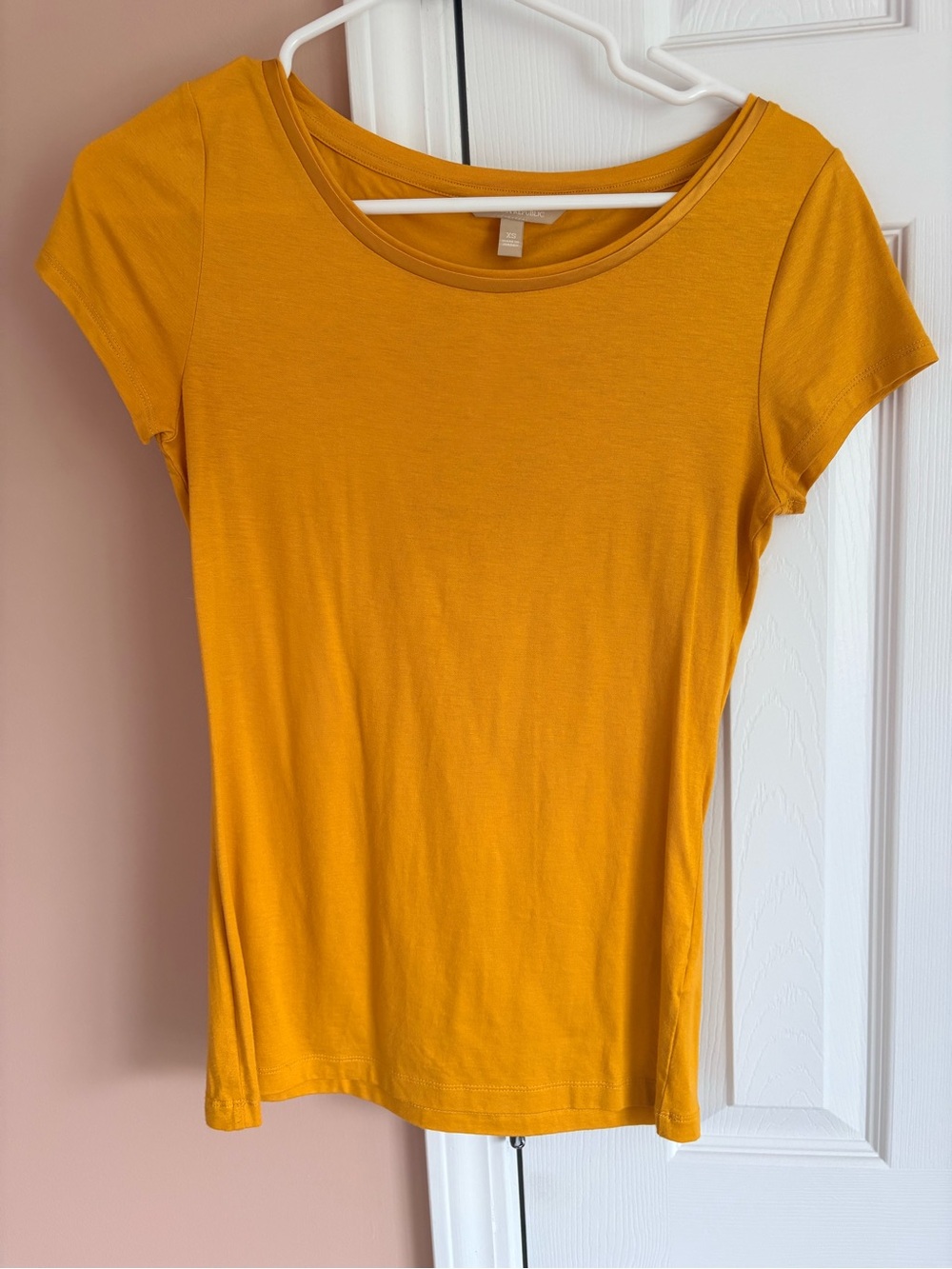 Banana Republic Scoop Neck Short Sleeve Tee - Mustard Yellow
